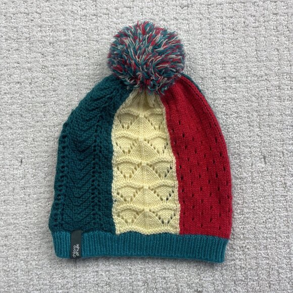 Chlorophylle Quebec Canada Slouchy Knit Beanie Crochet Pom-Pom Mulitcolor boho - Picture 1 of 7